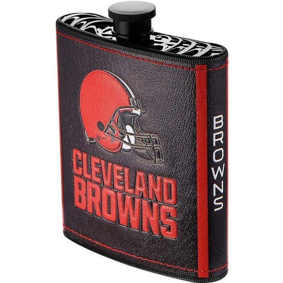 NFL 2pc Flask 7oz. with Funnel Cleveland Browns - Picture 1 of 1